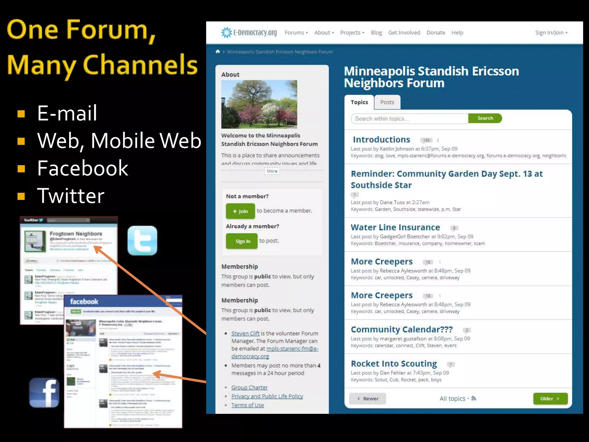  Community Exchange 
 Seeking plumber, insurance, 
lawn care 
 Free couch, desk, cat, TV 
 Events – 4th July, NUSA picnic 
to nearest neighborhoods 
 Meal swaps, cooperative 
cooking 
 TV/Cable/Net options 
 Home hazardous waste 
 Job for Somali speaker 
 Lost puppy 
 Community Issues 
 Crosswalk Safety 
 Street Cars on East 
Lake 
 Community thanks 
 Airport noise 
 Candidate hello 
 Bridge replacement 
 One Minneapolis One 
Read 
 Bicycle safety 
 Youth movement 
 