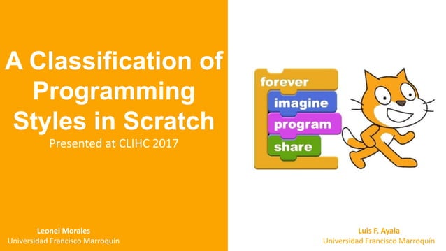 A Classification of Programming Styles in Scratch | PPT