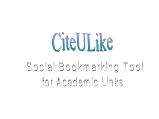 CiteULike Social Bookmarking Tool for Academic Links 