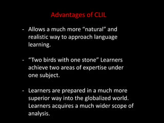 Proposed Approach for CLIL: The Language Triptych.Language of Learning: Content’s  Concepts and Skills.CLIL Linguistic Progression.Language for Learning: Operating in a Foreign Environment.Language through Learning:Recycling Language Knowledge into New Environments