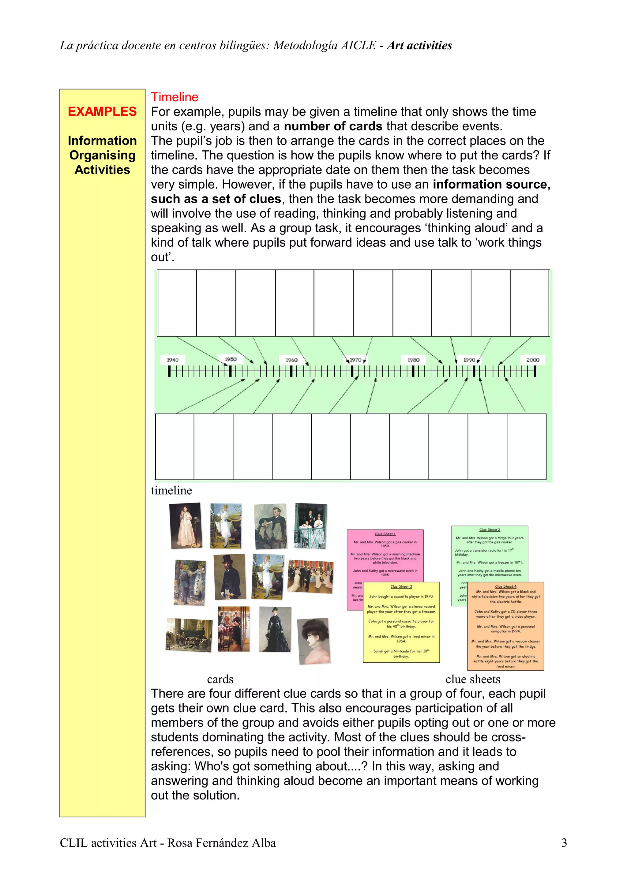 CLIL activities General Arts Rosa Fernandez | PDF