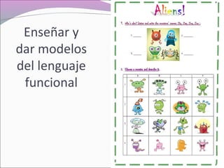 Enseñar y
dar modelos
del lenguaje
funcional

 