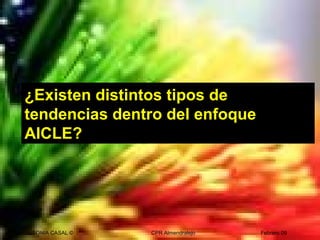 SONIA CASAL © CPR Almendralejo Febrero 09
¿Existen distintos tipos de
tendencias dentro del enfoque
AICLE?
 