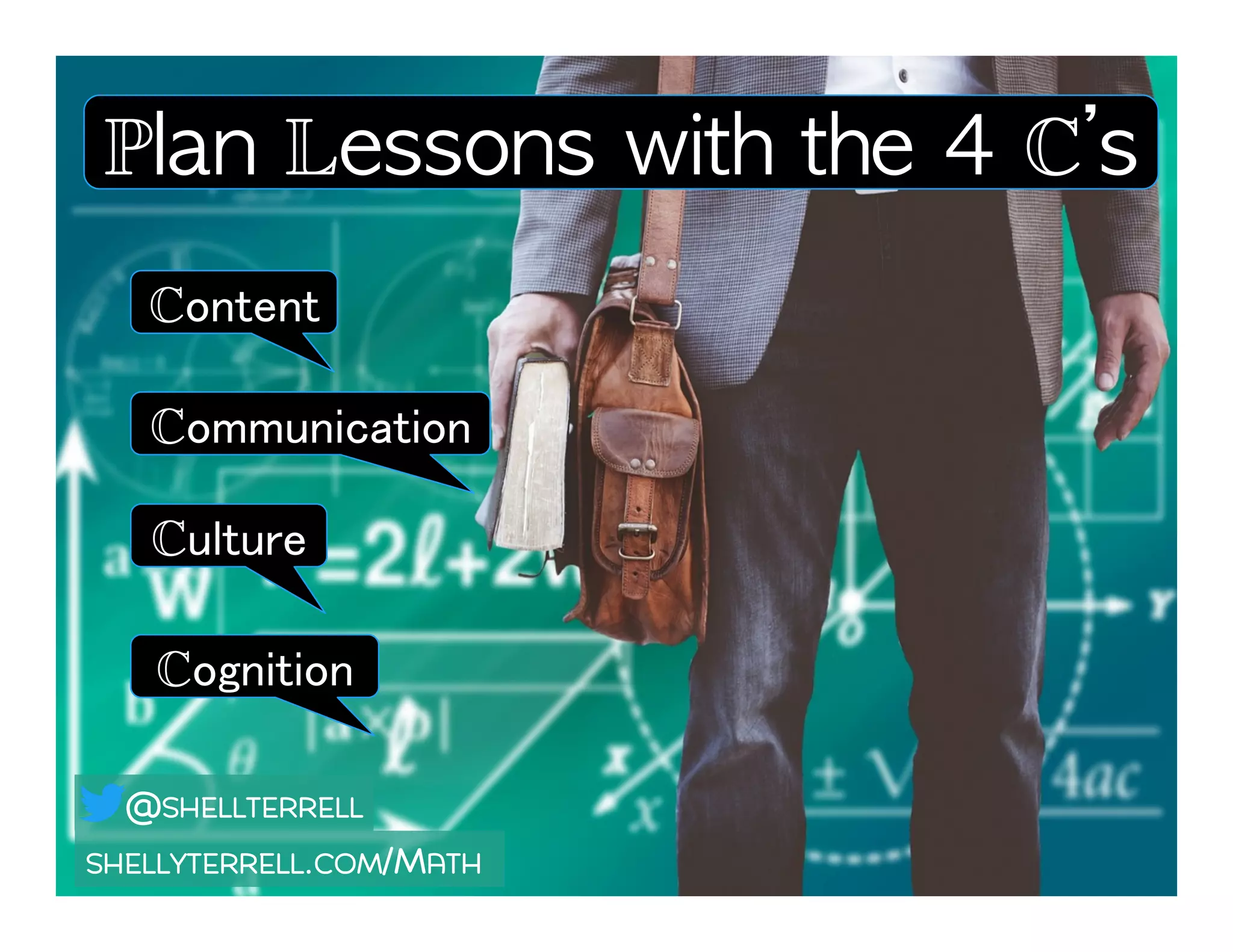 Culture!
Content!
Communication!
Plan Lessons with the 4 C’s !
SHELLYTERRELL.COM/MATH
@SHELLTERRELL
Cognition!
 