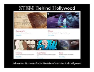 Education.ti.com/en/activities/stem/stem-behind-hollywood
STEM Behind Hollywood!
 