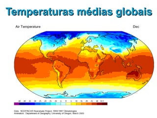 Temperaturas médias globaisTemperaturas médias globais
 