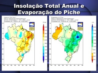 Insolação Total Anual eInsolação Total Anual e
Evaporação do PicheEvaporação do Piche
 