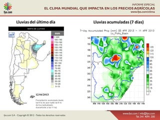 Lluvias del último día   Lluvias acumuladas (7 días)
 