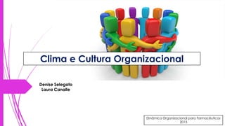 Clima e Cultura Organizacional
Denise Selegato
Laura Canalle

Dinâmica Organizacional para Farmacêuticos

Dinâmica Organizacional para Farmacêuticos
Araraquara, 2013
2013

 