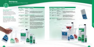 • Fettlösendes- Desinfektions-Antioxydant Reinigungsmittel für Flächen mit Lebensmittelkontakt
1152 Frionett®
Contact
RTU
Karton mit
12 x 750 ml
Gebrauchsfertig
Kraftvolles, alkalisches, gebrauchsfertiges
Reinigungs- und Desinfektionsmittel für Kälteanlagen
(z.B.: Kühlräume), Oberflächen im Lebensmittelbereich,
Großküchen,...
1153 Frionett®
Contact
RTU
Karton mit
4 x 5 l
Gebrauchsfertig
1154 Frionett®
Contact
Booster
Karton mit
12 x 100 ml
Ultrakonzentriertes alkalisches Mittel für die
Desinfektion und das Entfetten von Ausrüstungen,
Teilen und Oberflächen von Kälteanlagen im
Lebensmittelbereich sowie in Großküchen.
• Hygiene-Check für Luftkühler
1220 Cool Germs 1 Steriler Abstrichtupfer
1 Gebrauchsanweisung
1 Versandbeutel
Überprüfung von Reinigungsbedarf und
Qualitätssicherung von Instandhaltungsmaßnahmen.
• Universalreiniger
1146 Frionett®
Power
RTU
Karton mit
12 x 750 ml
Gebrauchsfertig Alkalischer Reiniger, entfettend, nicht korrosiv, ist für die
professionelle Reinigung von Kälte- und Klimaanlagen
bestimmt: Verdampfer, Verflüssiger, Lamellen usw.1147 Frionett®
Power Karton mit
4 x 5 l
Konzentrat
• Fettlösendes Desinfektions- Antioxydant Reinigungsmittel
1148 Frionett®
Activ’
One shot
Karton mit
12 x 150 ml
Desinfektionsmittel und Geruchsneutralisator für Lüftungs-
und Klimaanlagen (z. B. Luftkanäle) und die Luftreinigung in
geschlossenen Räumen. Wirkt gegen Bakterien, Pilze und
unangenehme Gerüche.
1149 Frionett®
Activ’
Foam
Karton mit
12 x 500 ml
Aktiver, kraftvoller Schaum für die Reinigung von kleinen bis
mittleren Kälte- und Klimaanlagen (Verdampfer, innenstehenden
Einheiten,..). Frionett®
Activ’ Foam reinigt in die Tiefe, beseitigt
unangenehme Gerüche und verhindert die Entwicklung von
Mikroorganismen.
1150 Frionett®
Activ’
RTU
Karton mit
12 x 750 ml
Gebrauchfertiges Mittel für die Instandhaltung und die
Wartung der Kälte- und Klimaanlagen (insbesondere für
Verdampfer und kleine bis mittlere innenstehende Einheiten).
Frionett®
Activ’ RTU bekämpft Bakterien und Schimmel,
reinigt, entfettet und beseitigt unangenehme Gerüche.
1151 Frionett®
Activ’ Karton mit
4 x 5 l
Konzentriertes Reinigungsmittel für die Wartung und
Instanshaltung von Kälte- und Klimaanlagen (insbesondere für
Verdampfer und innenstehende Einheiten). Frionett®
Activ’
bekämpft Bakterien und Schimmel, reinigt, entfettet und
beseitigt unangenehme Gerüche.
Externe Reinigung der thermischen Anlagen
Ref. Produkte Verpackung Anmerkungen
Für weitere Informationen: www.frionett.com
Externe Reinigung der thermischen Anlagen
Ref. Produkte Verpackung Anmerkungen
1151
1150
1149
1148
Warum sollte eine Anlage
gereinigt werden?
Eine regelmäßige Reinigung und
Desinfektion verbessert die Leistung,
verhindert Kontaminationen, vermeidet
unangenehme Gerüche und erhöht die
Lebensdauer der Anlagen.
Mit 3 Produkten Frionett®
Power,
Frionett®
Activ, Frionett®
Contact,
decken Sie Ihren Bedarf an Reinigung /
Entfettung / Desinfektion / Vorbeugung /
Geruchsneutralisation in allen Bereichen
(Klima / Kälte / Industrie / Krankenhäuser /
Großküchen / ...).
1154
62 63
Reinigung
Lösungen zur Vorbeugung und Pflege der Anlagen
REINIGUNG
 
