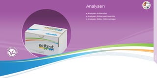 • Analysen Kältemittel
• Analysen Kältemaschinenöle
• Analysen Kälte- Wärmeträger
Analysen
ANALYSEN
 