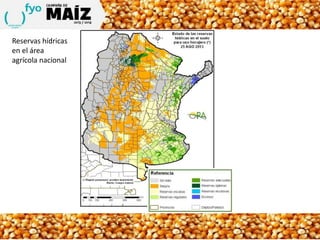 Reservas hídricas
en el área
agrícola nacional
 