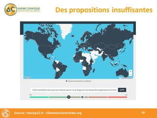Source	:	macop21.fr	- climateactiontracker.org 49
Des	propositions	insuffisantes
 
