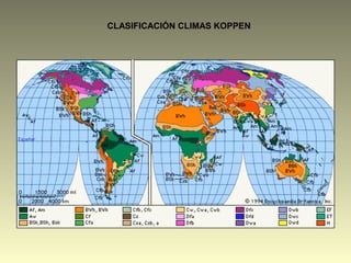 CLASIFICACIÓN CLIMAS KOPPEN
 
