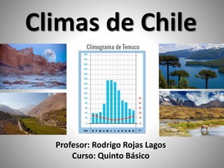 Climas de Chile
Profesor: Rodrigo Rojas Lagos
Curso: Quinto Básico
 