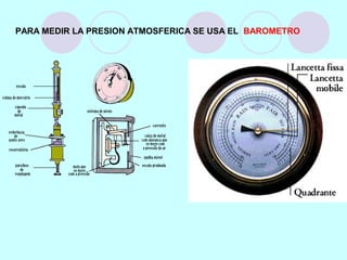 PARA MEDIR LA PRESION ATMOSFERICA SE USA EL BAROMETRO
 