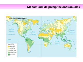Mapamundi de precipitaciones anuales 
 