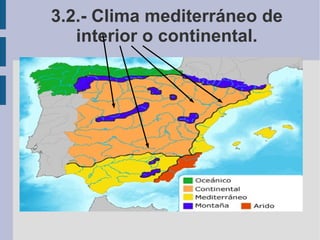 2.4.- Los factores del clima. Las distancia al mar:  El mar tarda mas tiempo en enfriarse  y calentarse que la corteza terrestre. Por eso suaviza las temperaturas de las zonas costeras, es decir calienta cuando hace frío y refresca cuando hace calor a las zonas cercanas. Esto hace que la diferencia entre las temperaturas máximas y mínimas no sean grandes. 