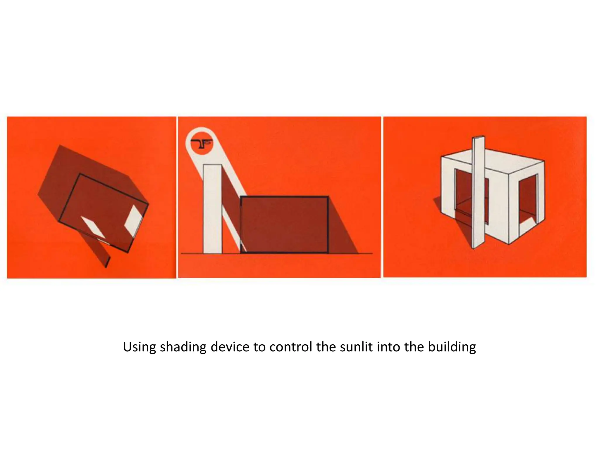 Using shading device to control the sunlit into the building
 
