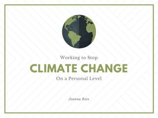 Working To Stop Climate Change On a Personal Level