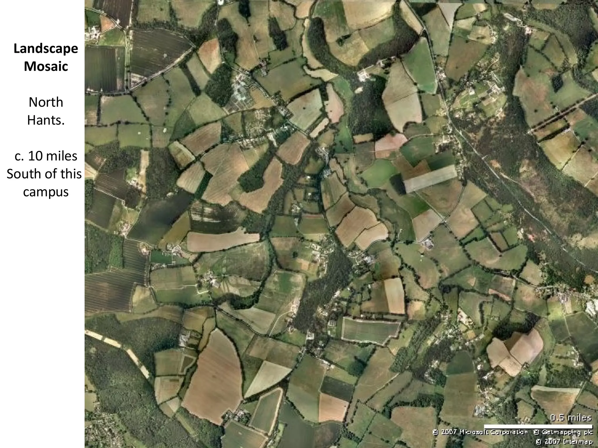 Landscape Mosaic North Hants. c. 10 miles South of this  campus 
