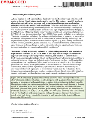 APPROVED SPM – Copyedit Pending IPCC WGII AR5 Summary for Policymakers
WGII AR5 Phase I Report Launch 17 31 March 2014
ric...