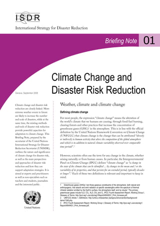 Climate-Change and disaster risk reduction | PDF