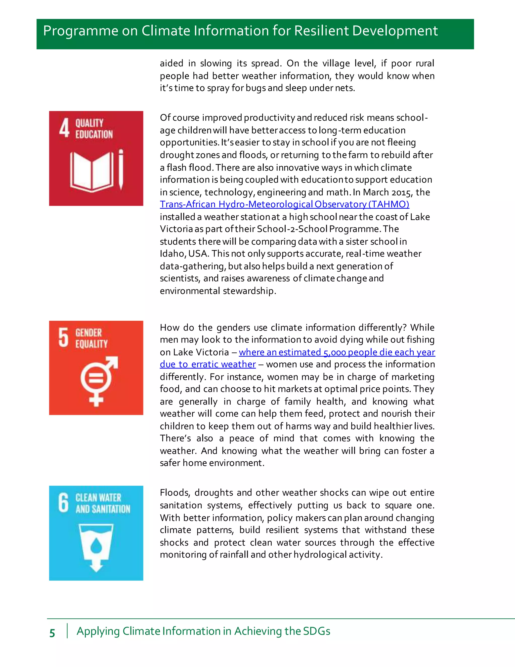 Applying Climate Information to Achieve the Sustainable Development ...