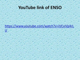 YouTube link of ENSO
https://www.youtube.com/watch?v=iVCviVp4rL
U
 