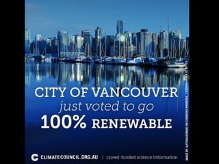 The Ten Most Important
Climate Action Clusters
6. Build a green, cooperative, caring,
entrepreneurial economy for the 21st century
 