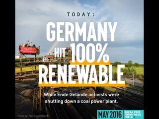 The Ten Most Important
Climate Action Clusters
7. Create targets, policies and regulations
to reduce fossil fuel industry emissions
and leave most fossil fuels in the ground
 