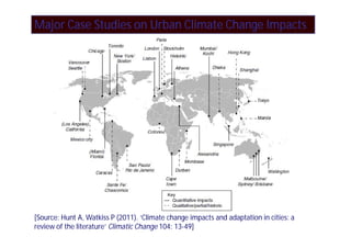 Major Case Studies on Urban Climate Change Impacts




[Source: Hunt A, Watkiss P (2011). ‘Climate change impacts and adaptation in cities: a
review of the literature’ Climatic Change 104: 13-49]
 