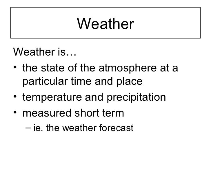 Climate and weather notes