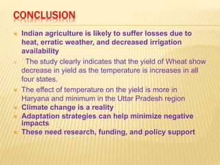 climate change and impact of Indian Agriculture | PPTX