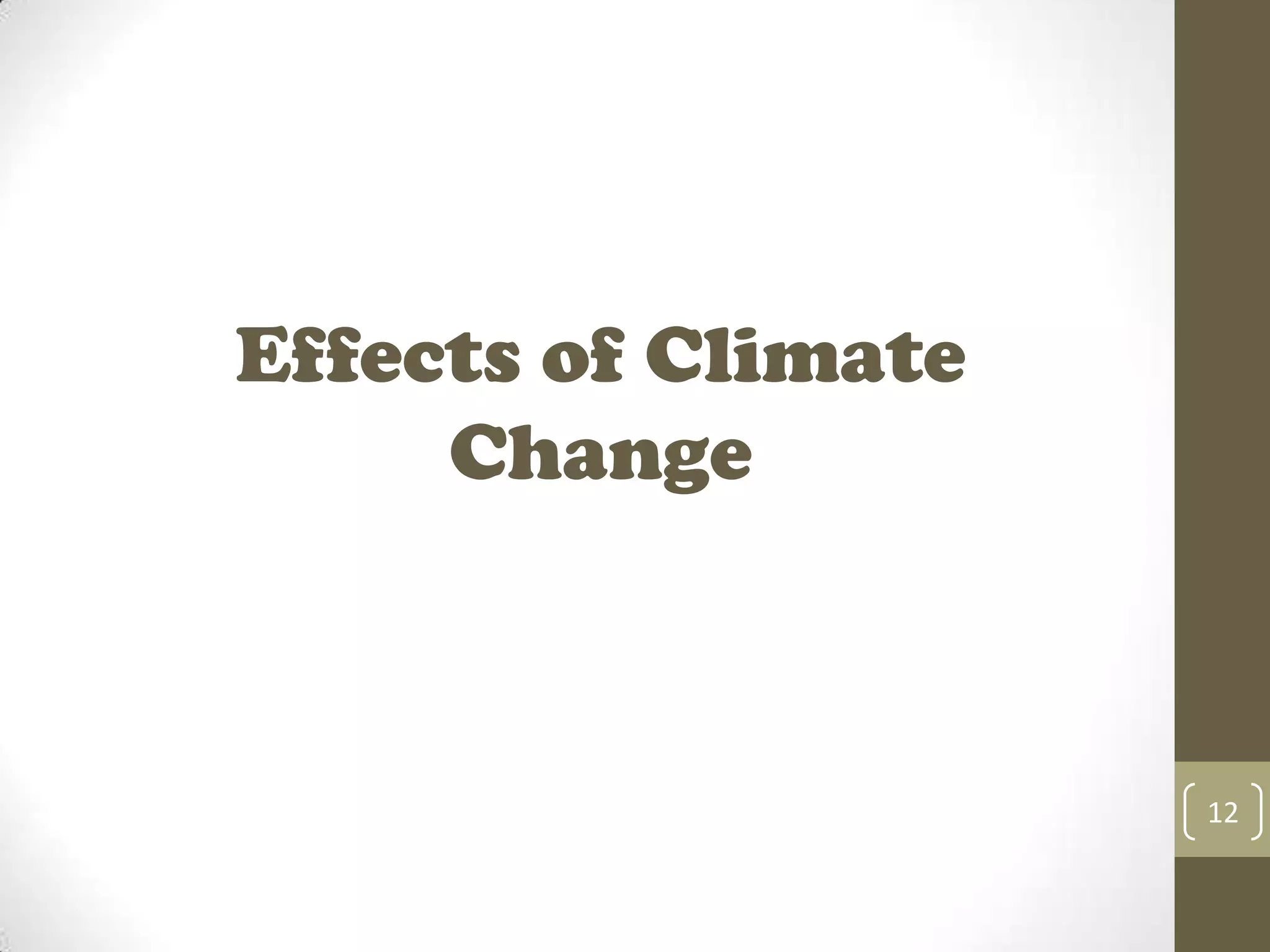Effects of Climate
Change
12
 