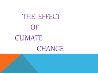 THE EFFECT
OF
CLIMATE
CHANGE
 