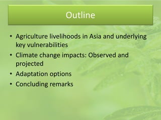Climate change adaptation and livelihoods in Asia | PDF