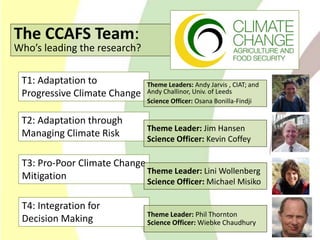 Climate Change Agriculture and Food Security CCAFS CIAT