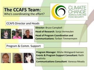 Climate Change Agriculture and Food Security CCAFS CIAT