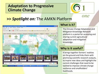 Climate Change Agriculture and Food Security CCAFS CIAT
