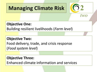 Climate Change Agriculture and Food Security CCAFS CIAT