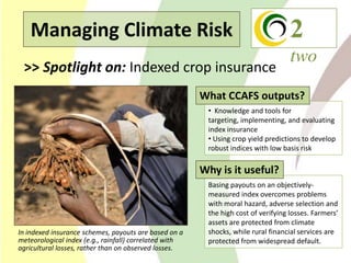 Climate Change Agriculture and Food Security CCAFS CIAT