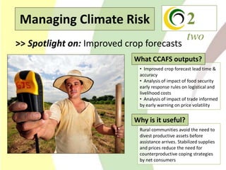 Climate Change Agriculture and Food Security CCAFS CIAT