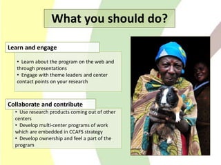 Climate Change Agriculture and Food Security CCAFS CIAT