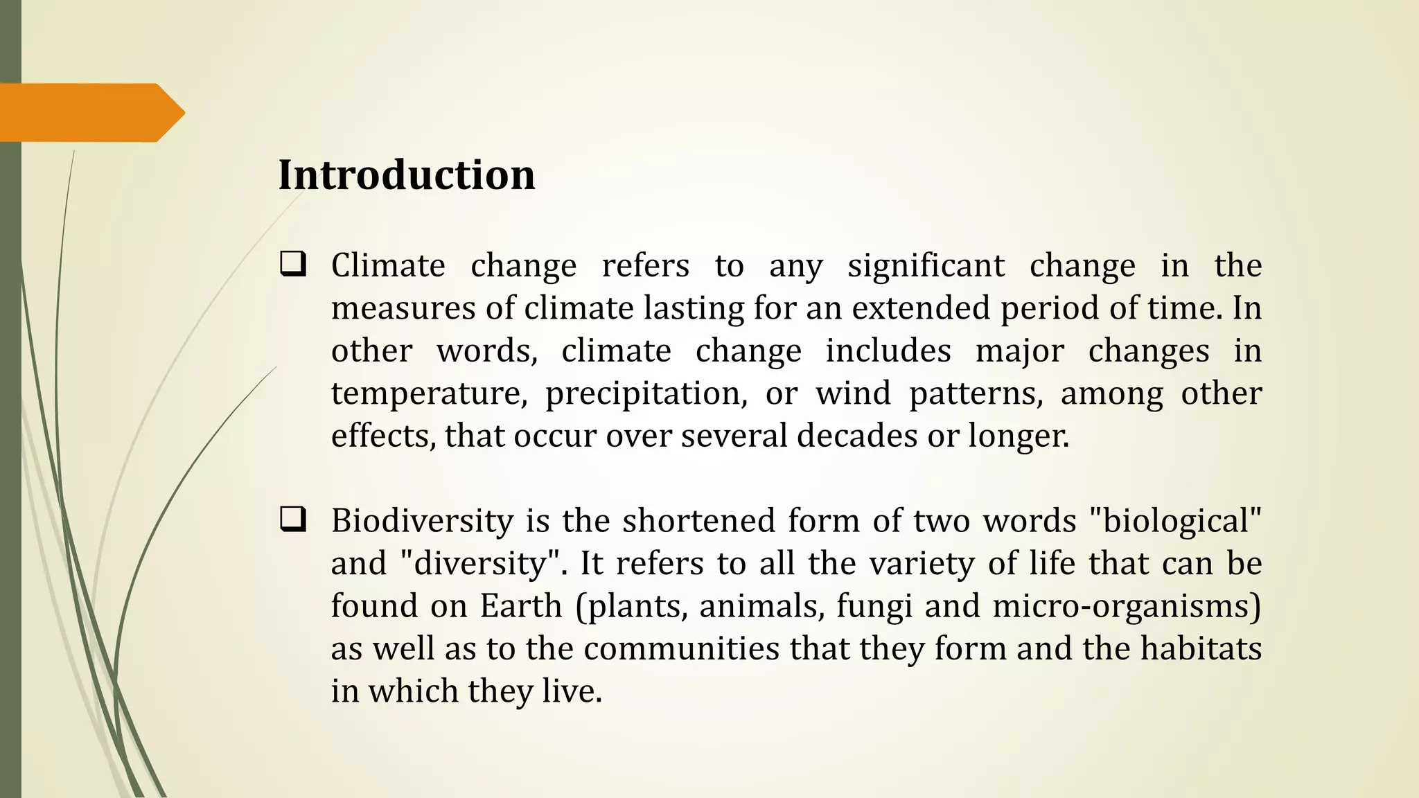 Climate change and biodiversity | PPTX