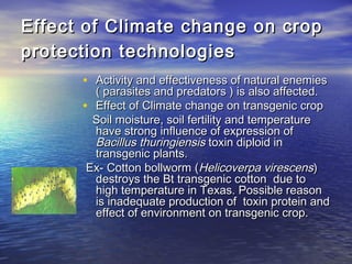 Climate change and crop pest scenario