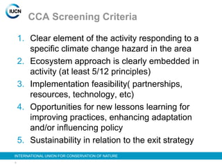 Climate change and development project   iucn - regional workshop