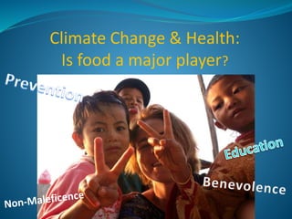 Climate Change & Health:
Is food a major player?
 
