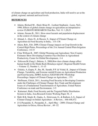 Climate change and its impact on agriculture | PDF