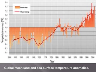Source: IPCC<br />Global mean land and sea-surface temperature anomalies.<br />